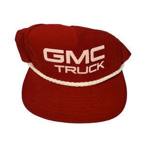 Vintage GMC Truck Hat Cap Snap Back One Size White Rope Baseball Mens USA 80s